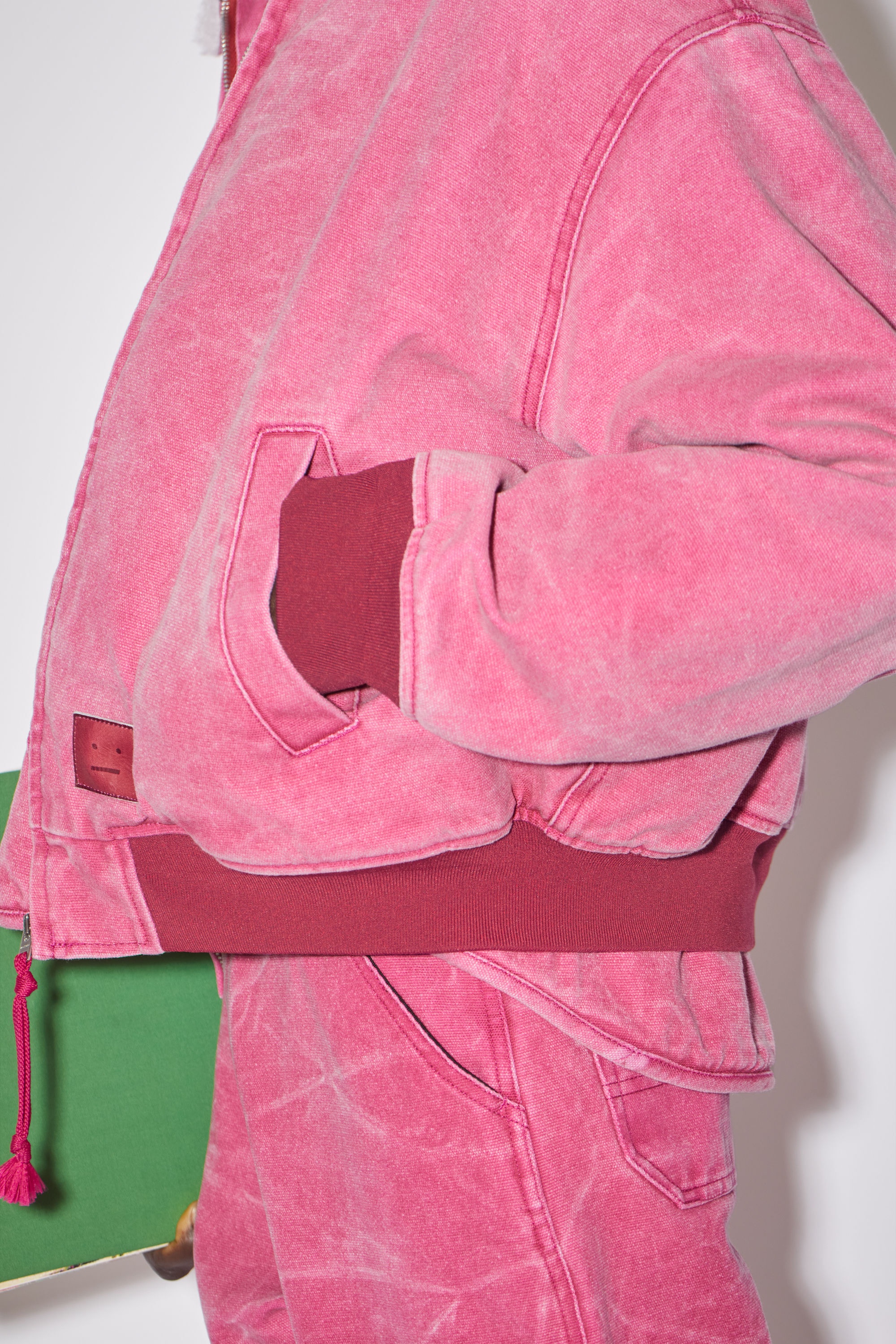 Cotton canvas bomber jacket - Fuchsia pink - 5