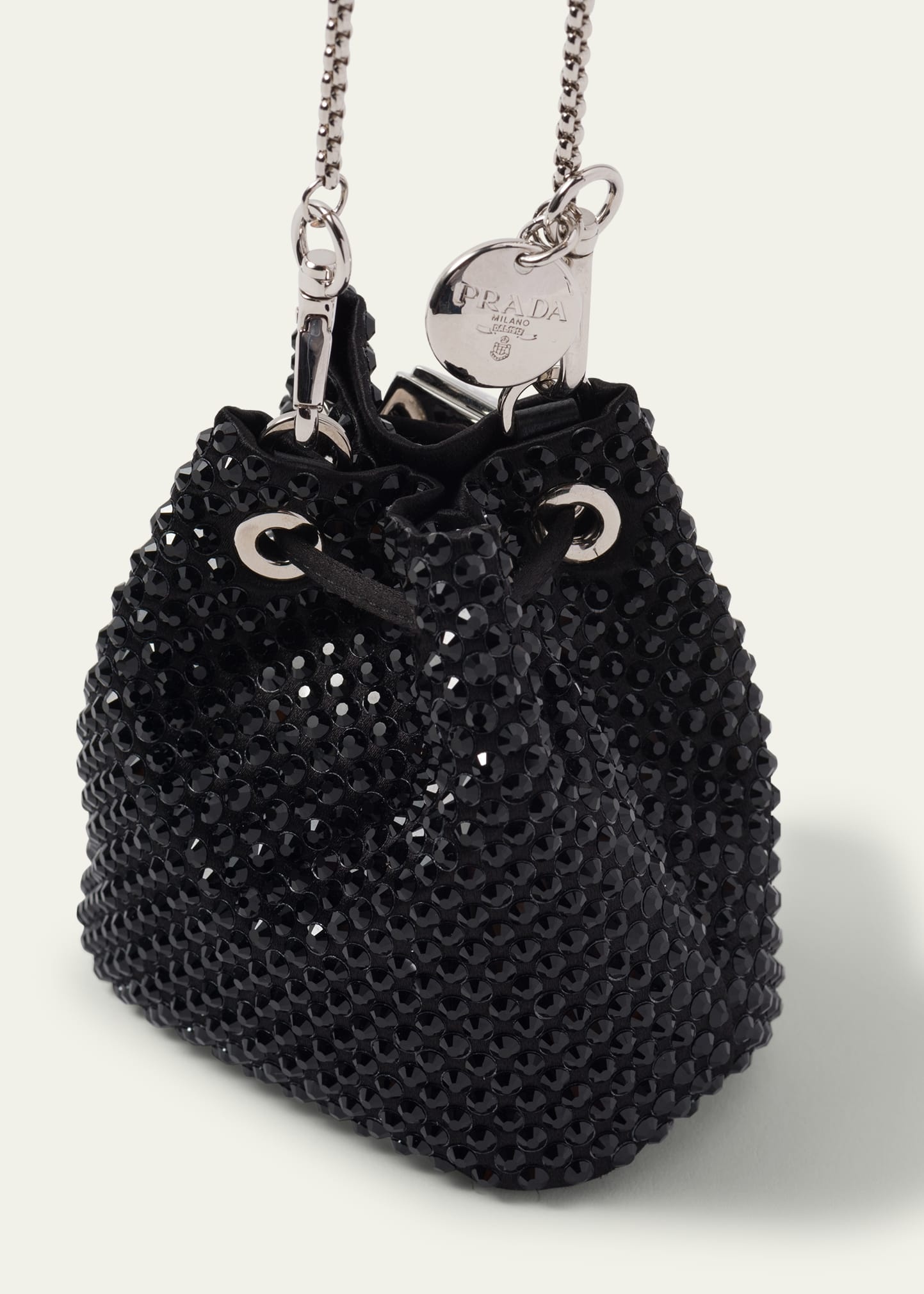 Mini Drawstring Crystal Bucket Bag - 2
