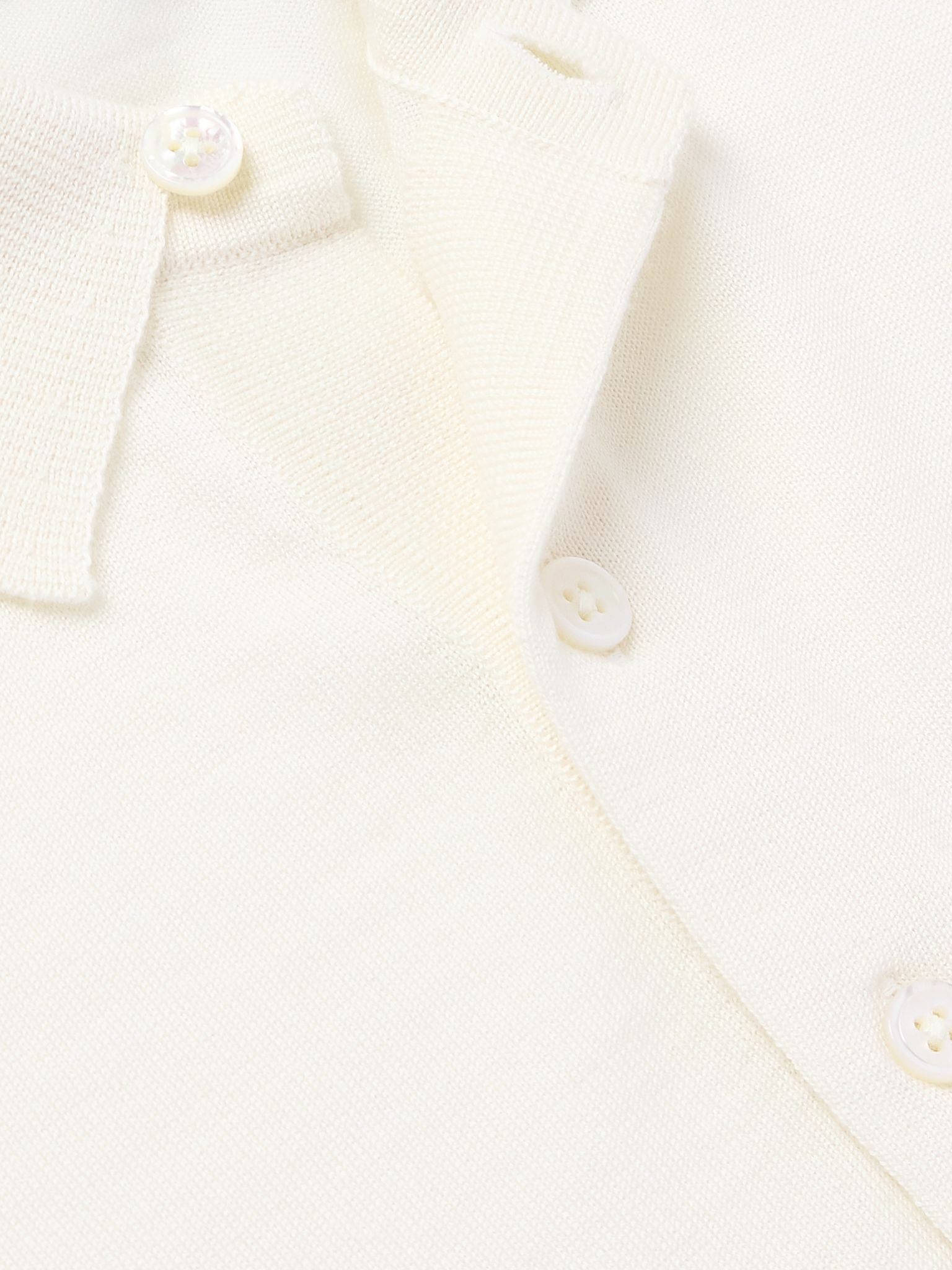 Cashmere and Silk-Blend Polo Shirt White - 5