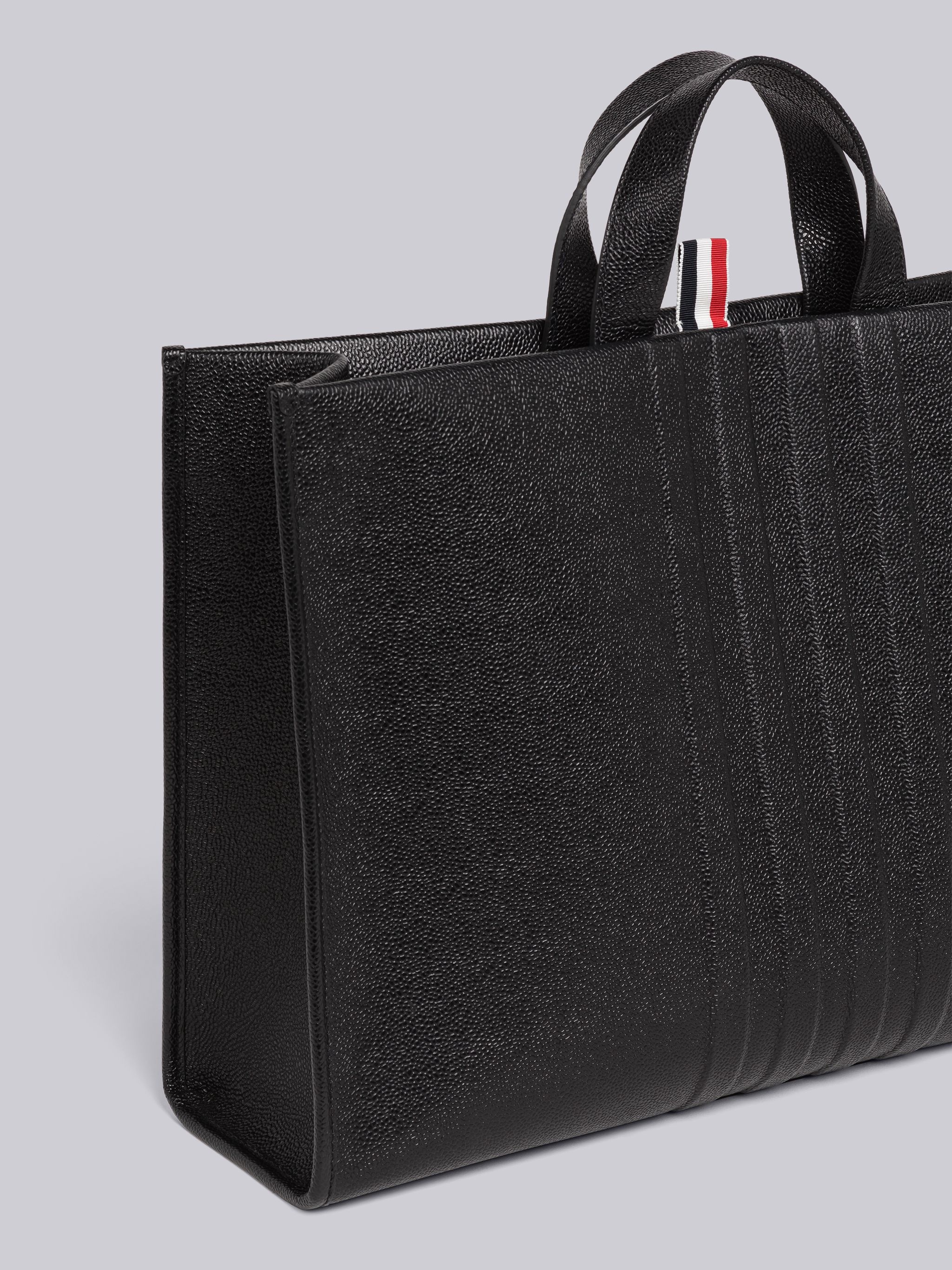 Pebble Grain Leather 4-Bar Squared Tote - 2