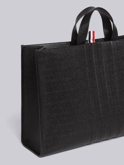Thom Browne Pebble Grain Leather 4-Bar Squared Tote outlook