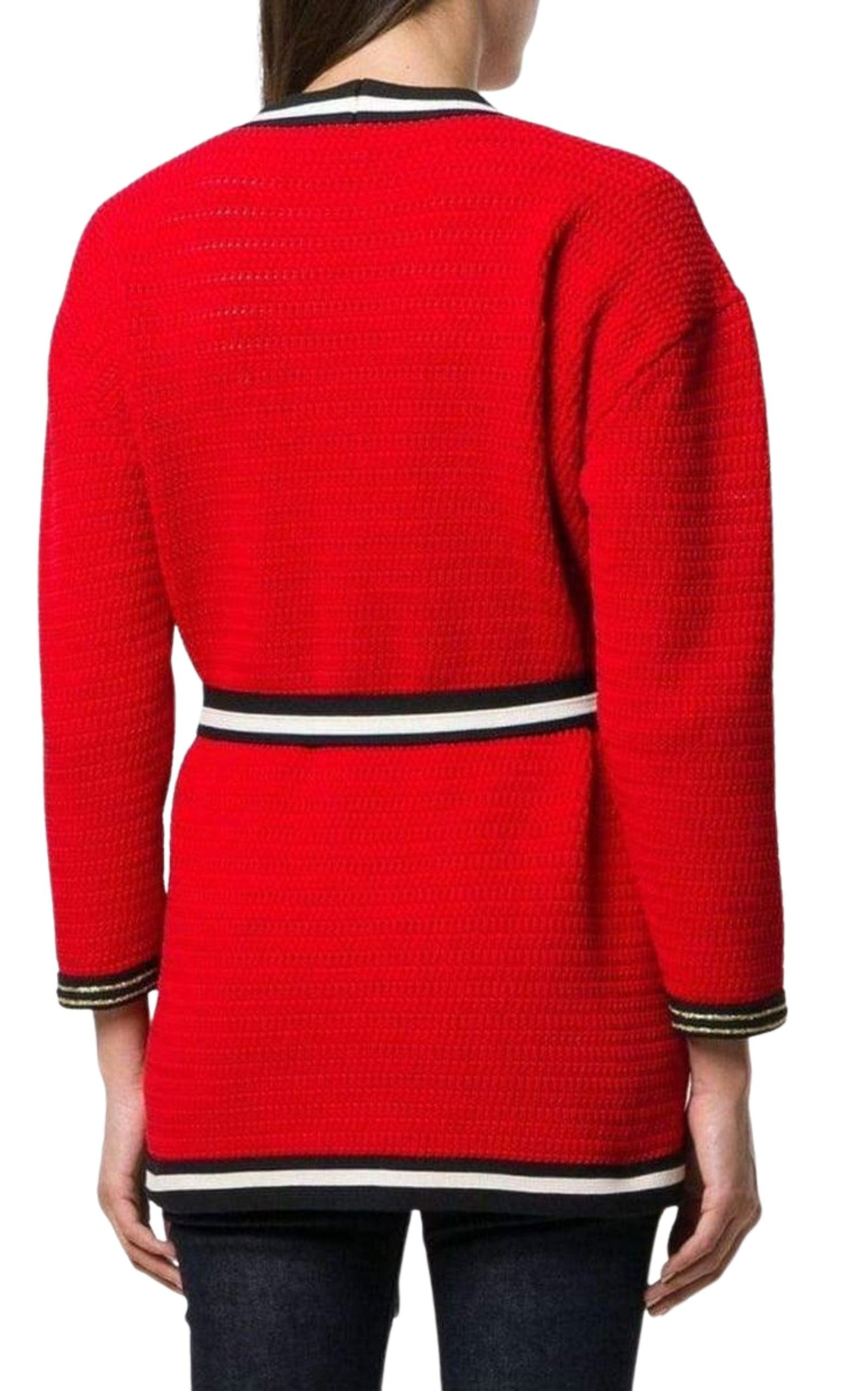 Striped Hem Cardigan Coat - 3