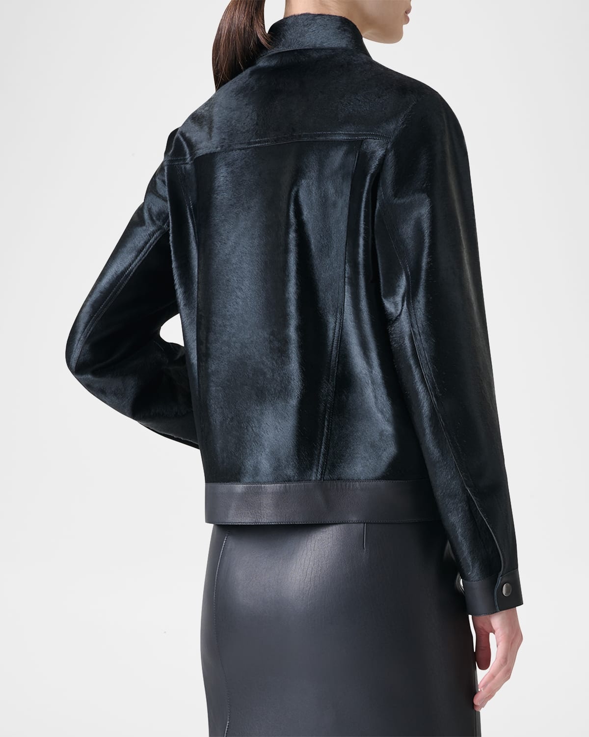 Gemini Calf Shearling and Leather Trucker Jacket - 3