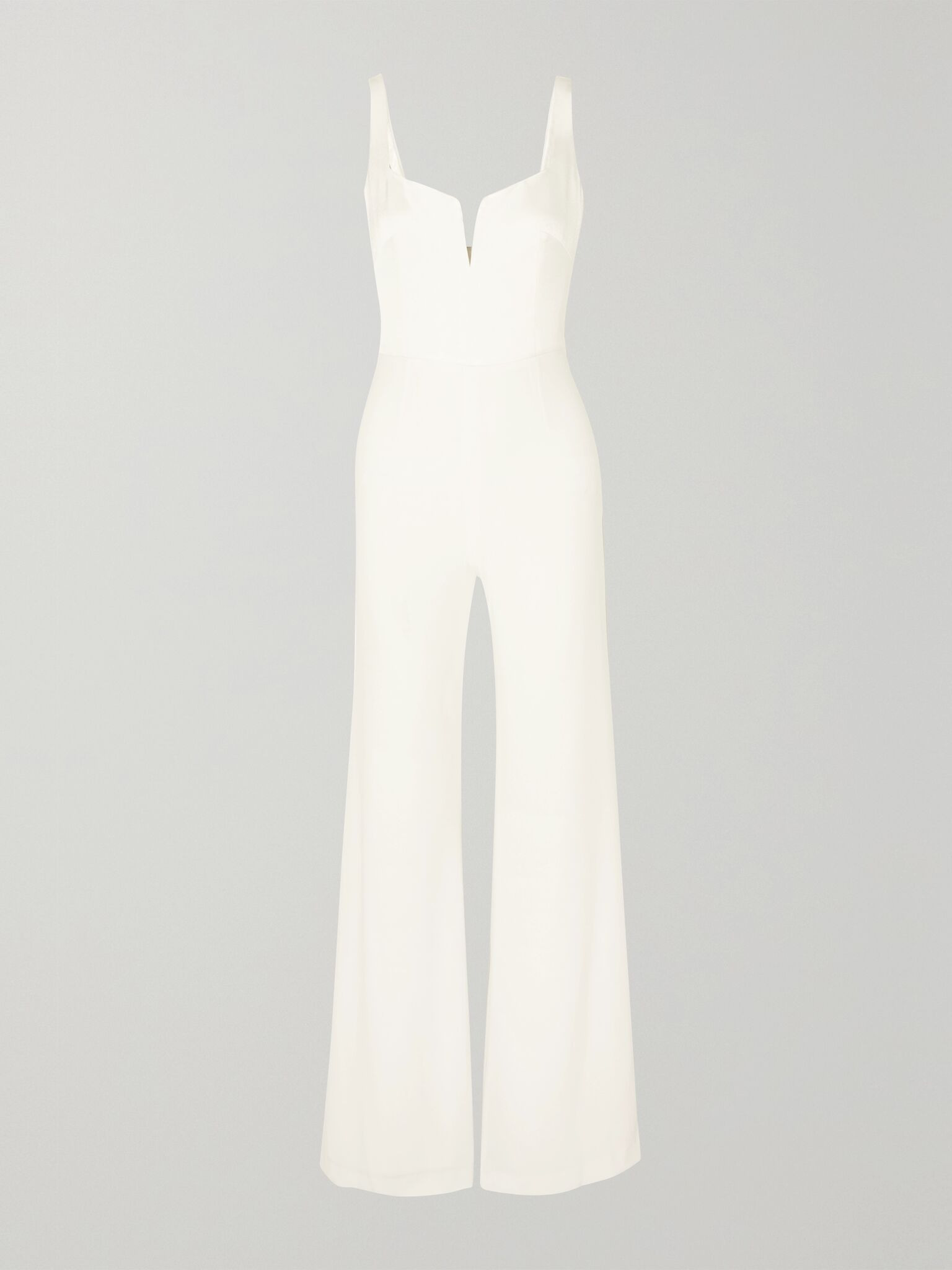Paneled crepe jumpsuit White - 1