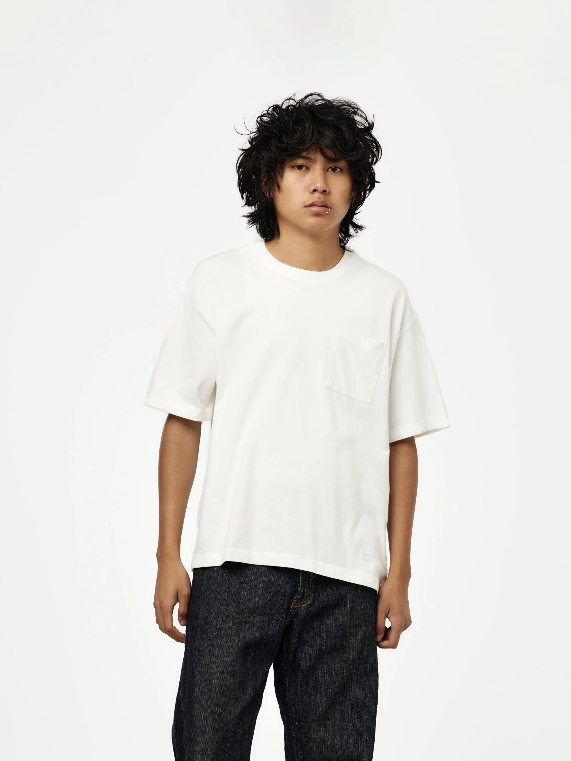 BOXY POCKET TEE (WHITE) - 1