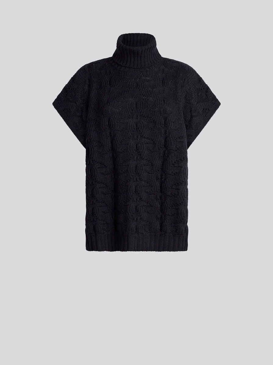 WOOL-BLEND TURTLENECK SWEATER WITH PAISLEY DETAILING - 1