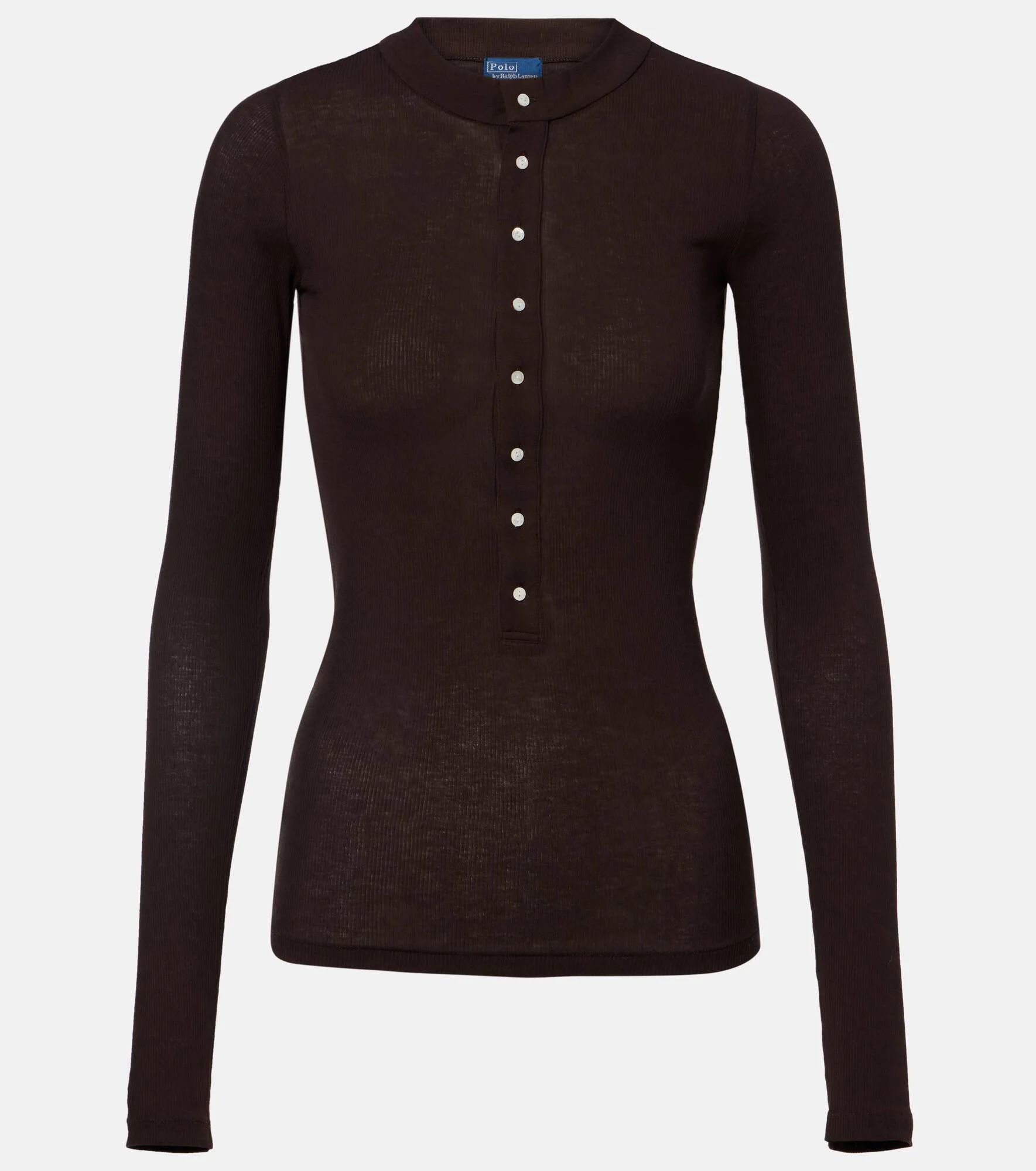 Cotton jersey Henley shirt - 1