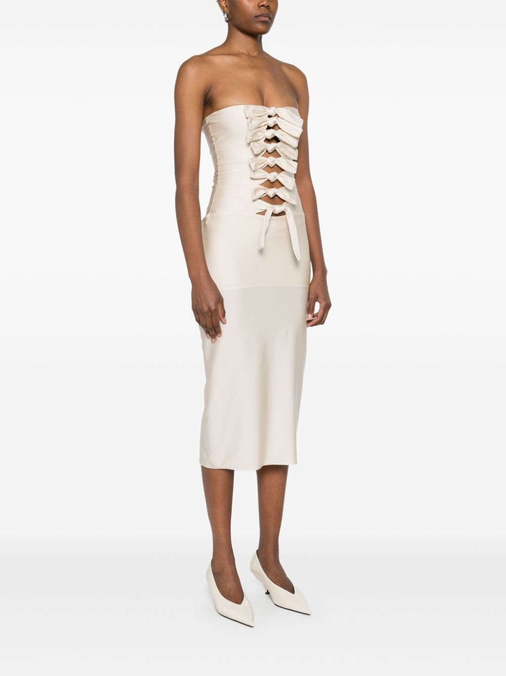 jersey knot-detail midi dress - 3