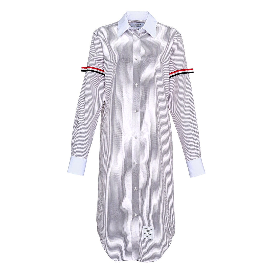 Knee Length Easy Fit Point Collar Dress - 1