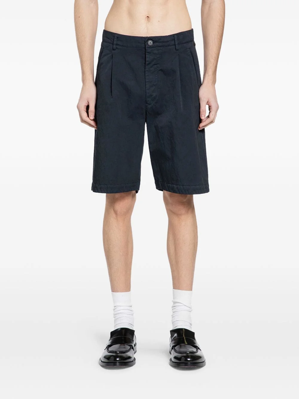 pleated bermuda shorts - 1