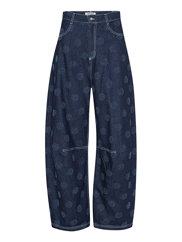 POST DENIM PANTS - NEEDLE PUNCH DOTS - 1