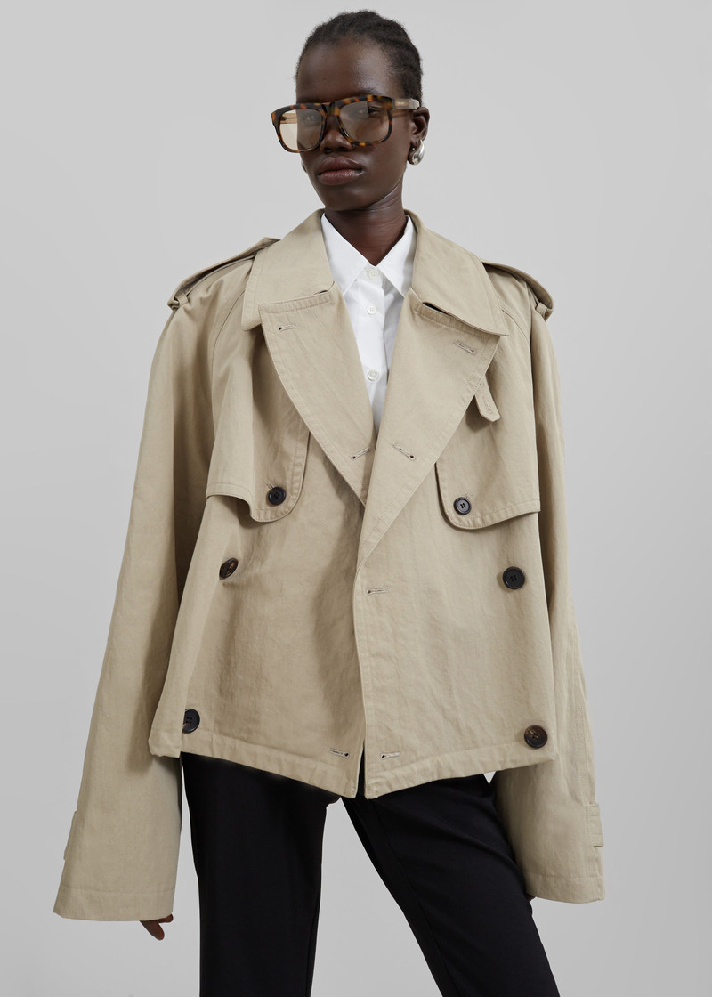 Mads Cropped Trench - Beige 13