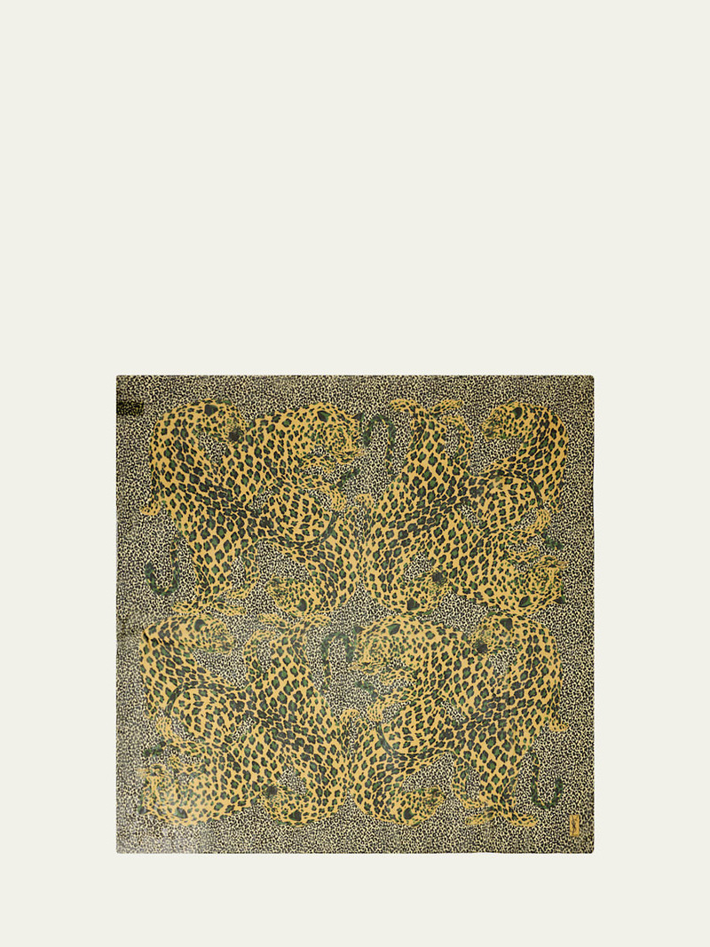 Grand Carre Animal-Print Silk Scarf 1