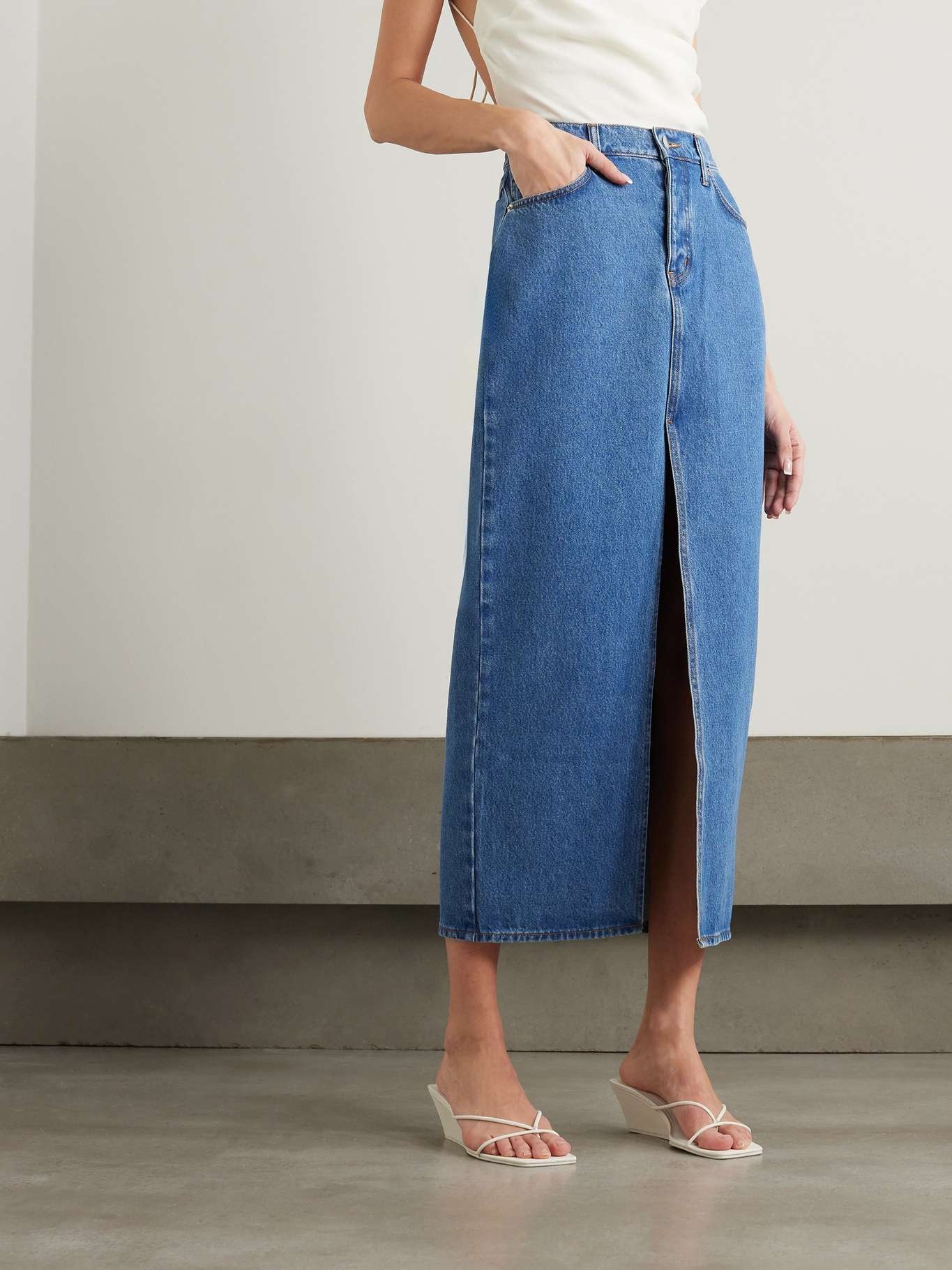 Organic denim maxi skirt - 3