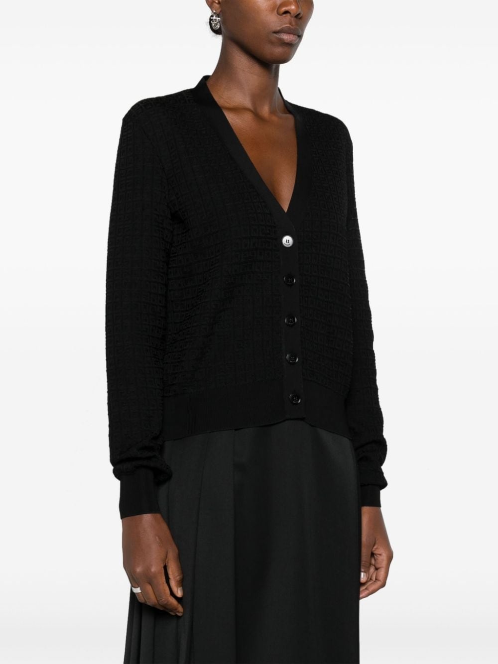 4G-jacquard V-neck cardigan - 3