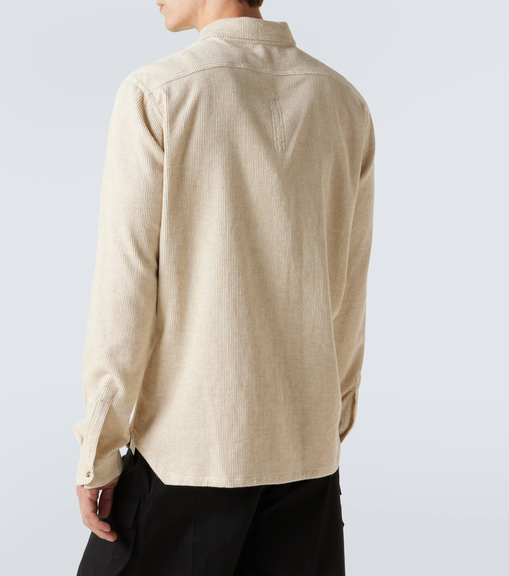 Cotton and linen corduroy overshirt - 4