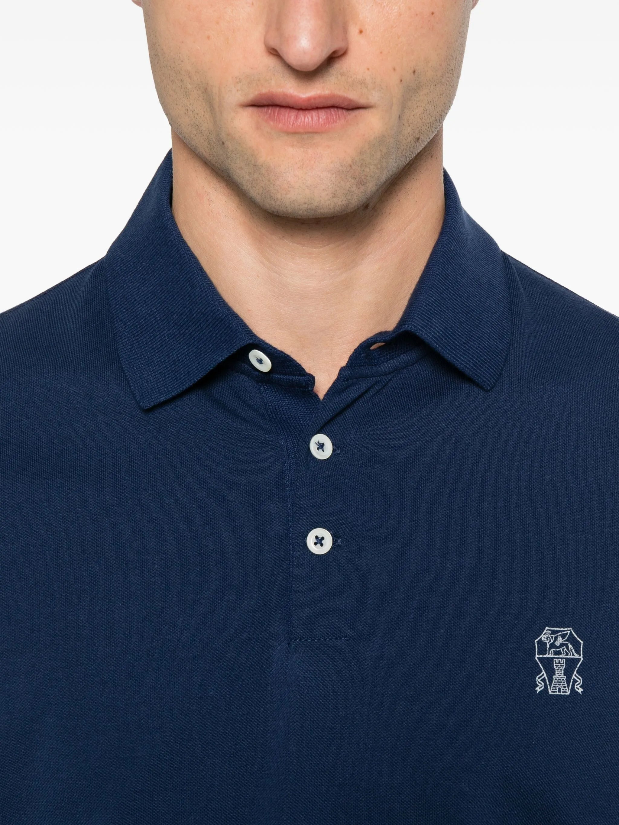 Brunello Cucinelli Embroidered Cotton Polo Shirt - 3