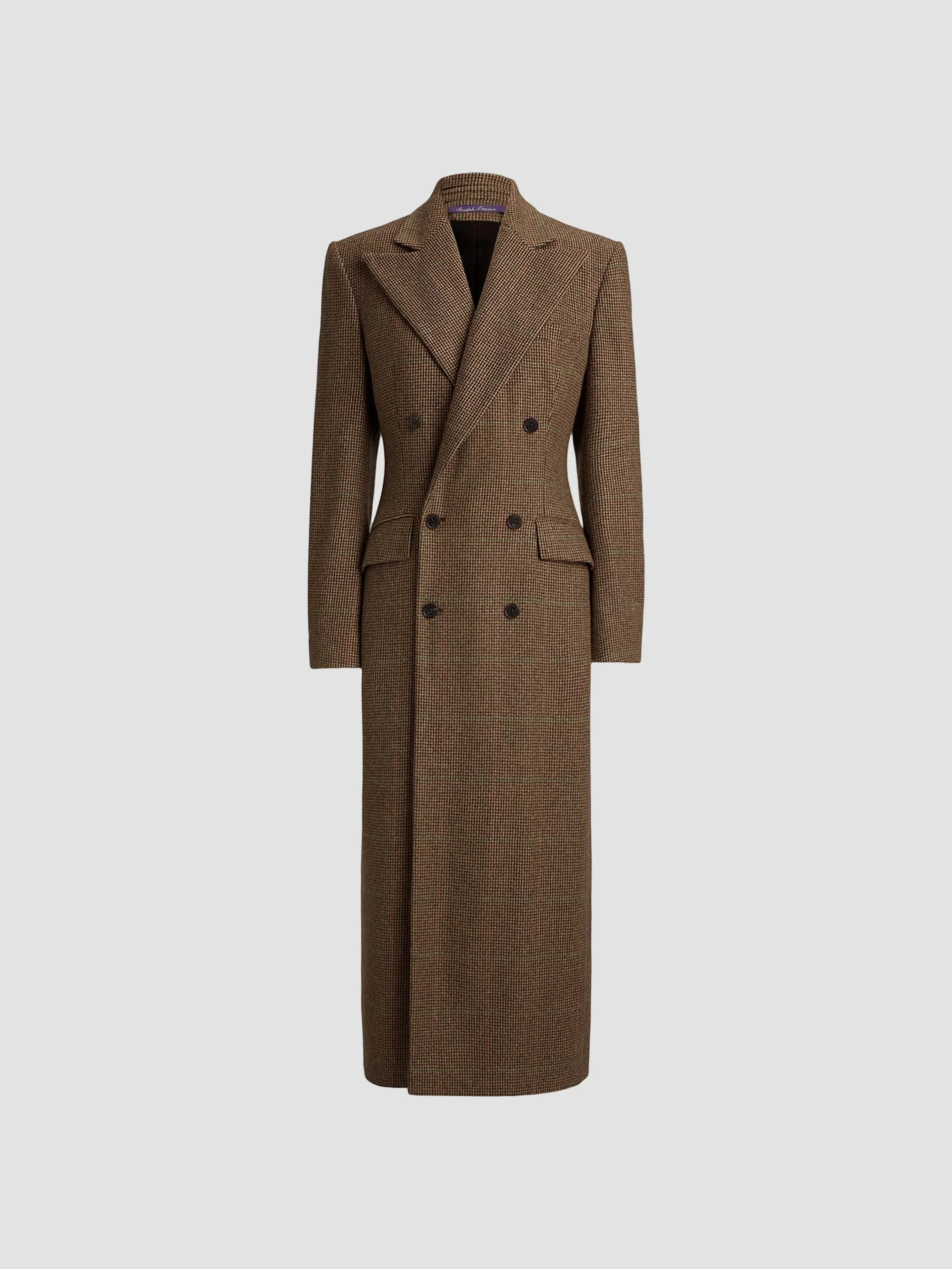 Women's Affton Houndstooth Cashmere-Wool Overcoat - Brown - 1