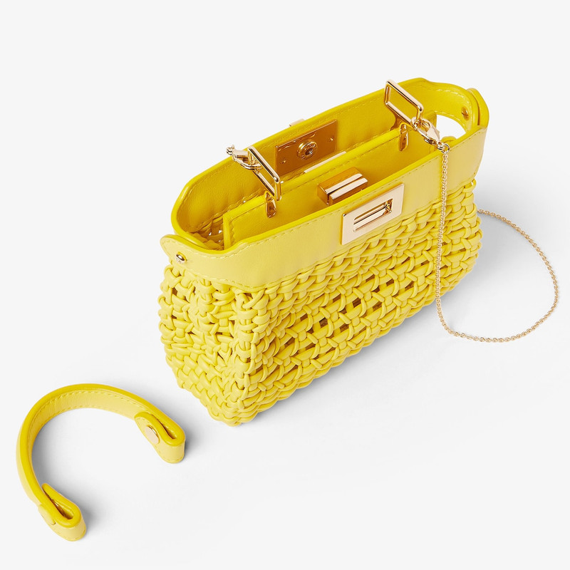 FENDI Nano Peekaboo Broom yellow leather miniature outlook