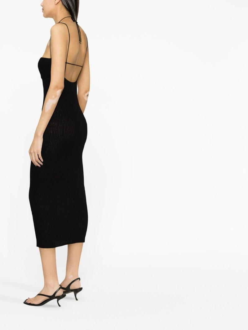 logo-plaque ribbed dress 4