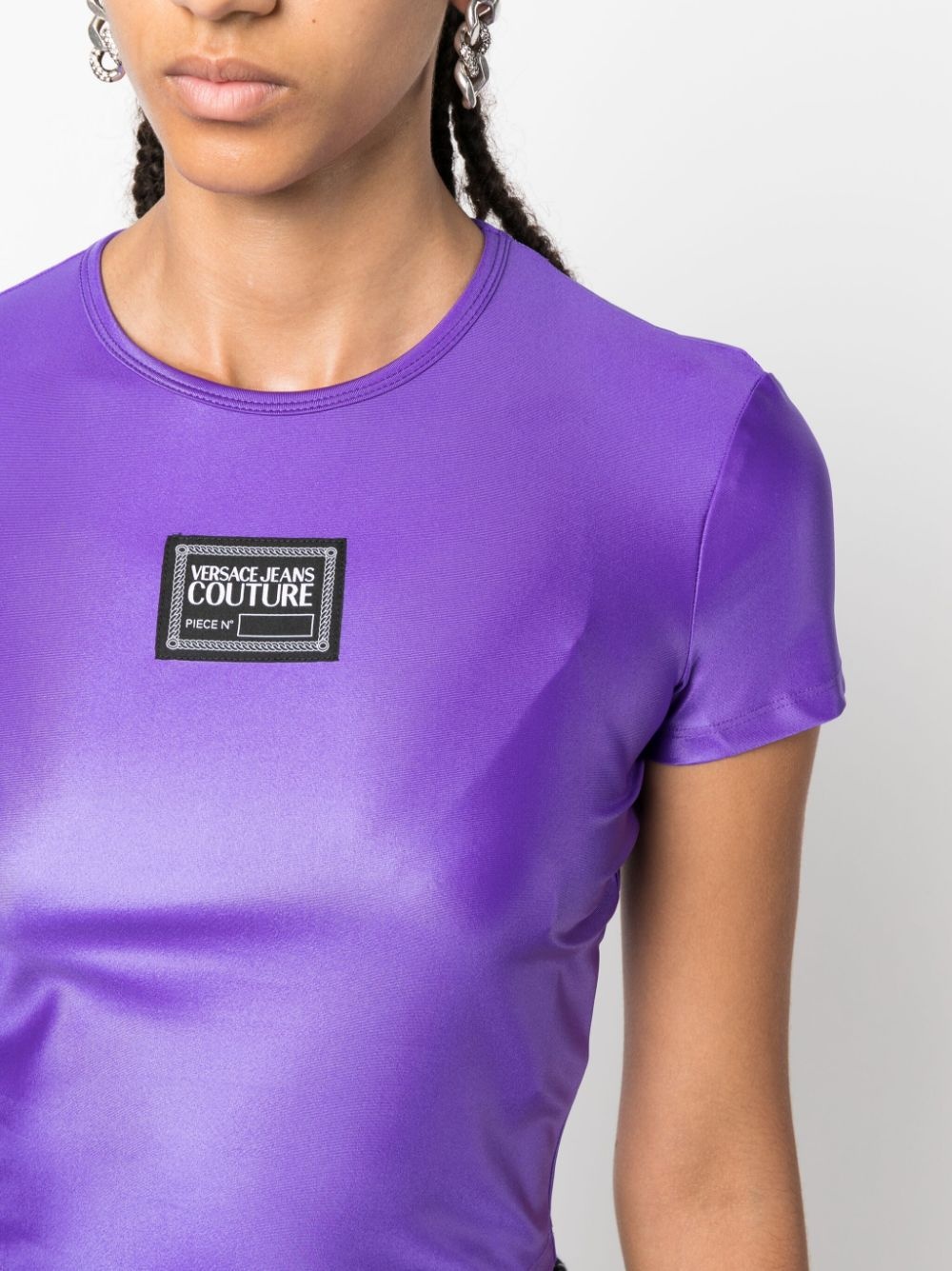 logo-patch cropped T-shirt - 5