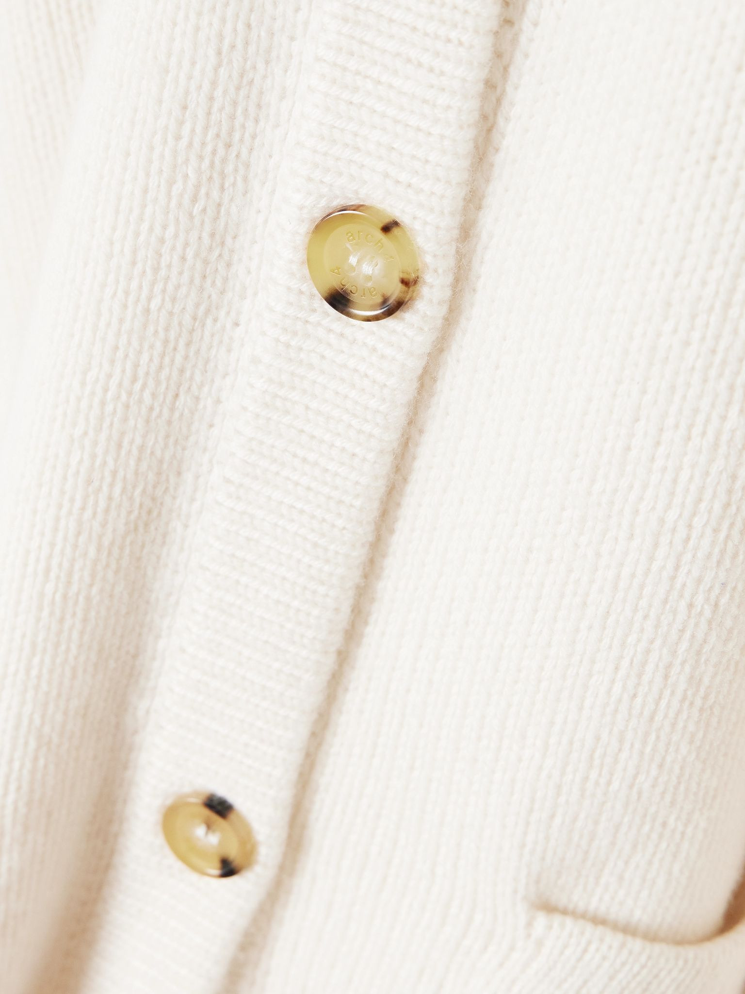 Belvedere organic cashmere cardigan Ivory - 4