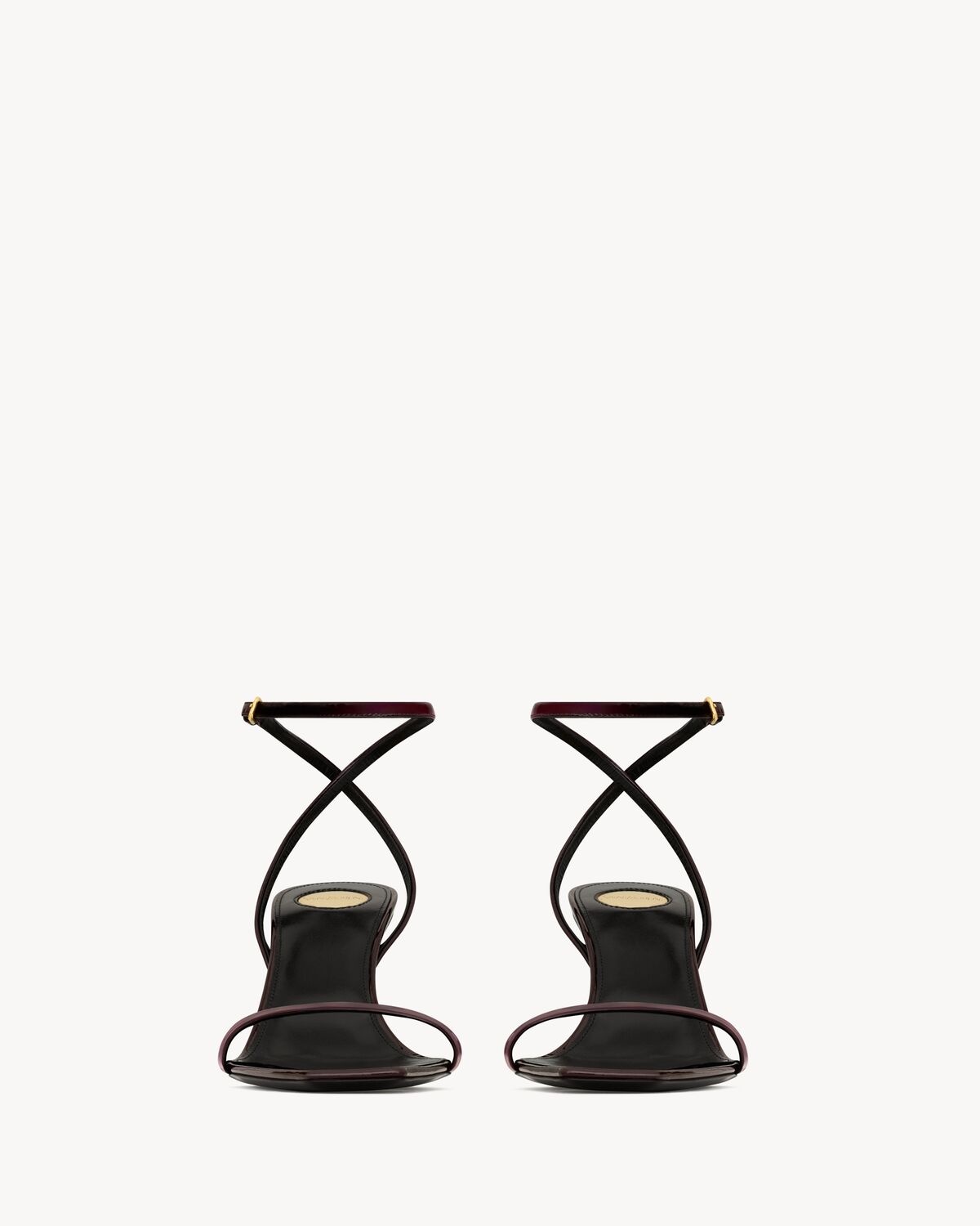 【Saint Laurent】LEE 75 SAN VER SETA SOFT◆8066571TV00 Lee 75 polished leather slingback pumps in black - Saint