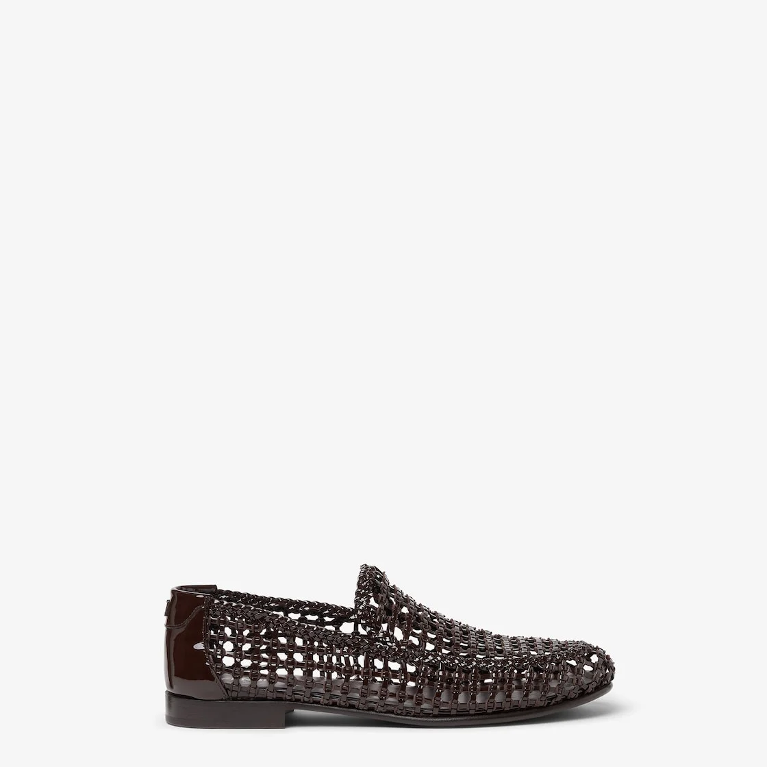 Loafers Brown low-sheen leather braided loafer - 1