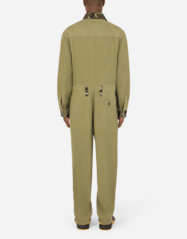 Stretch cotton overalls with camouflage details - 3