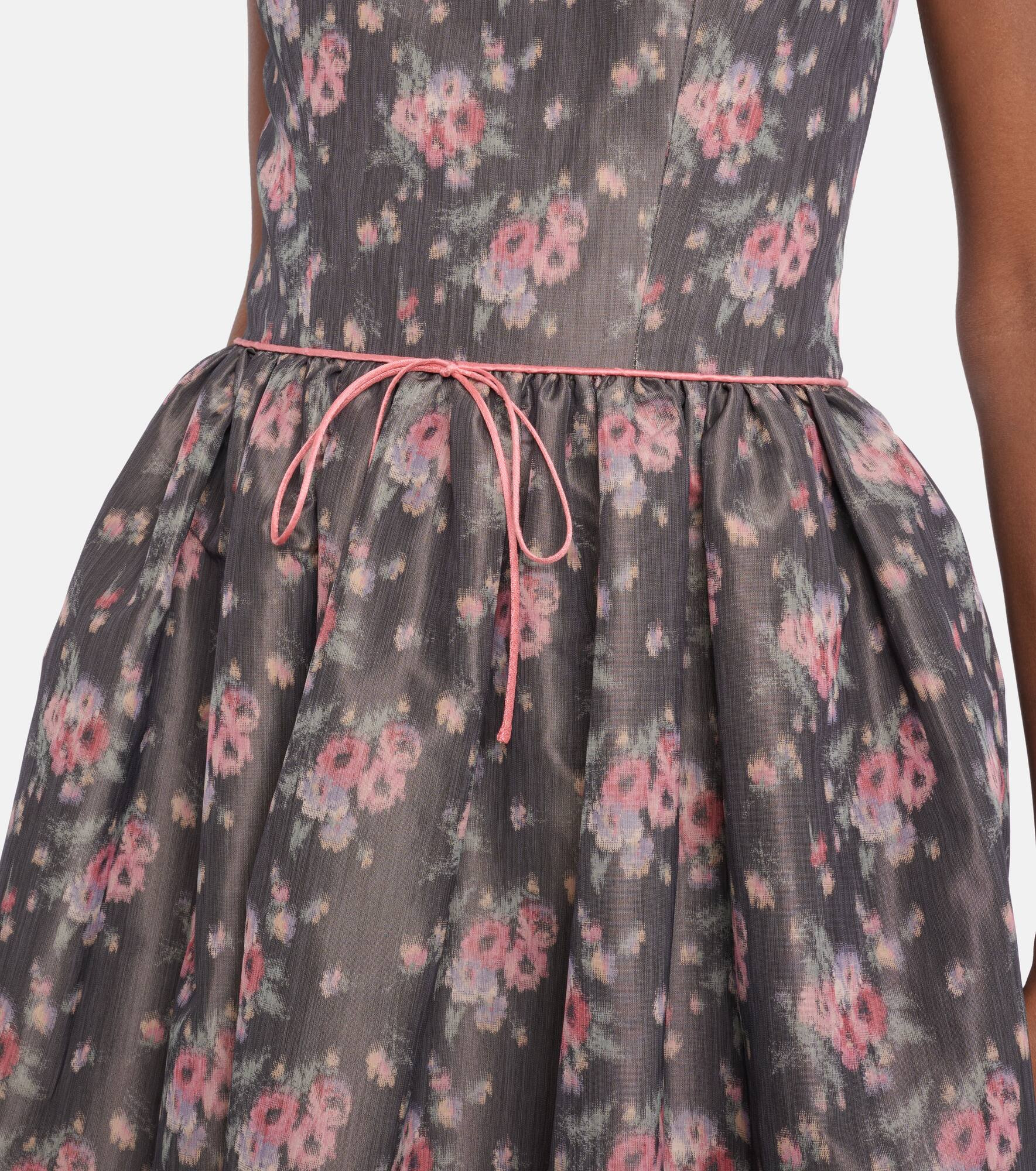 Apple floral taffeta corset midi dress - 5