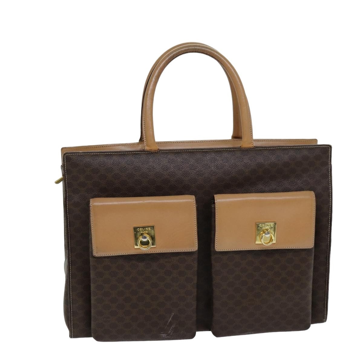 CELINE Macadam Canvas Tote Bag Pvc Brown - 13