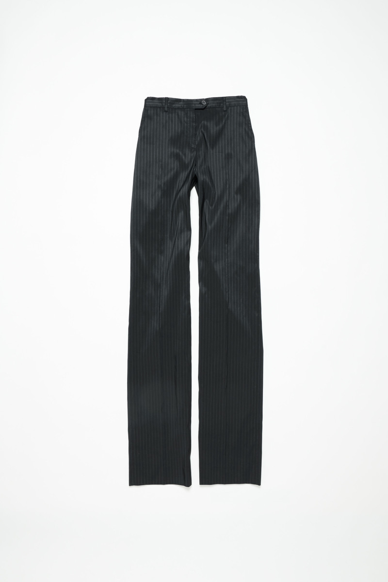 Pinstripe tailored trousers - Black - 1