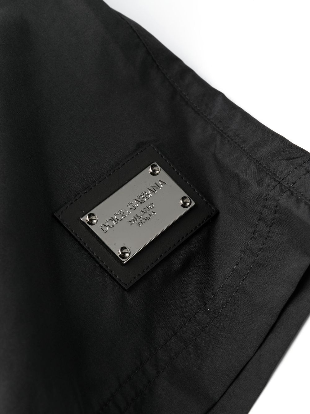 logo-plaque drawstring swim shorts - 3