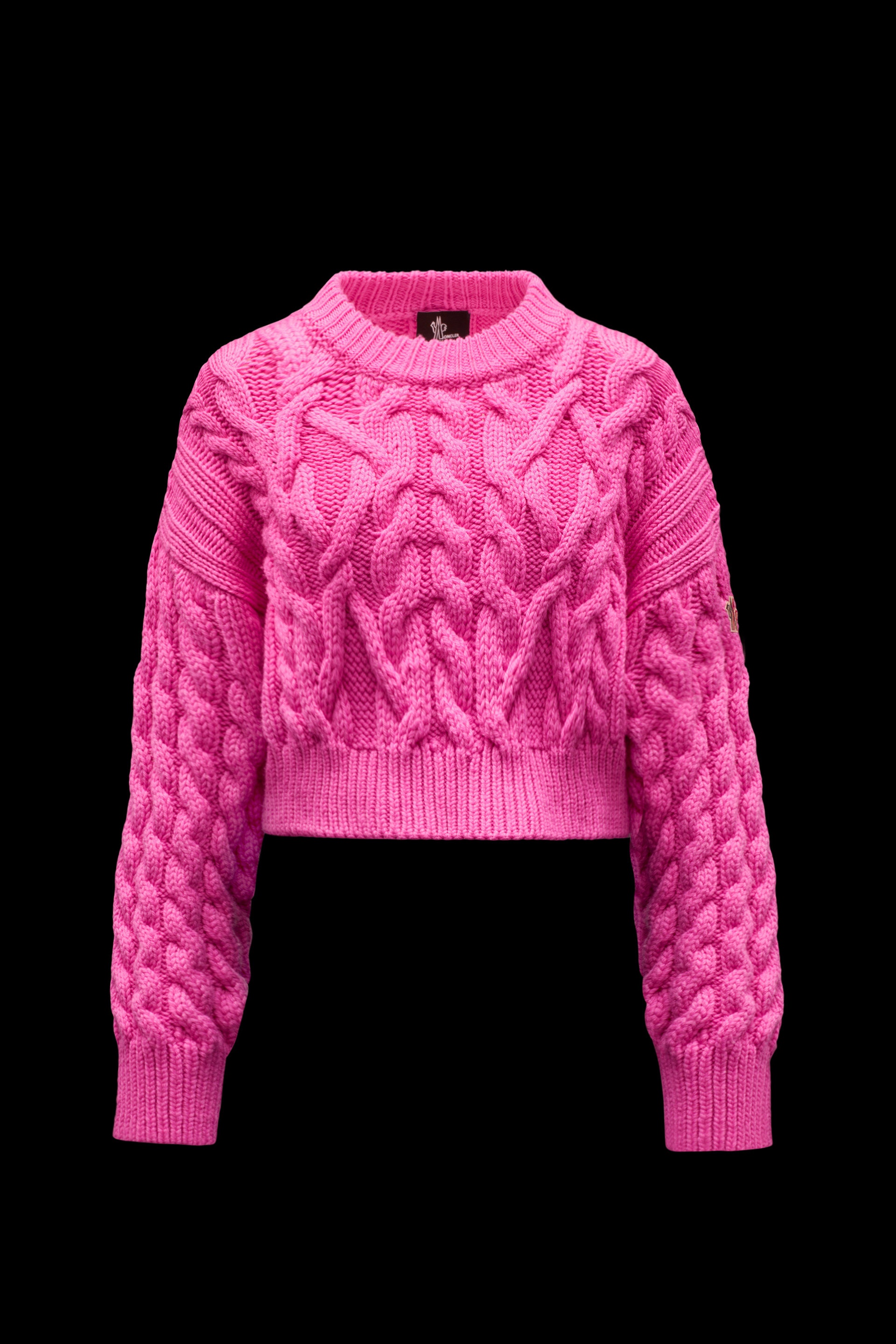 Cropped Cable-Knit Sweater - 1
