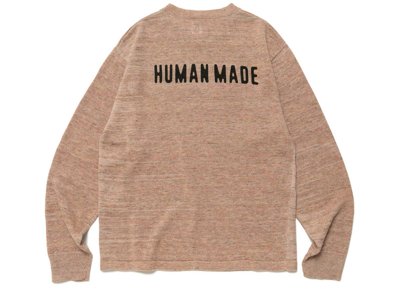 Human Made Human Made Linen Blend Knit Sweater Pink outlook