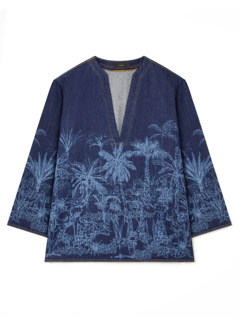 Jungle Toile De Jouy Denim Chemisier 1