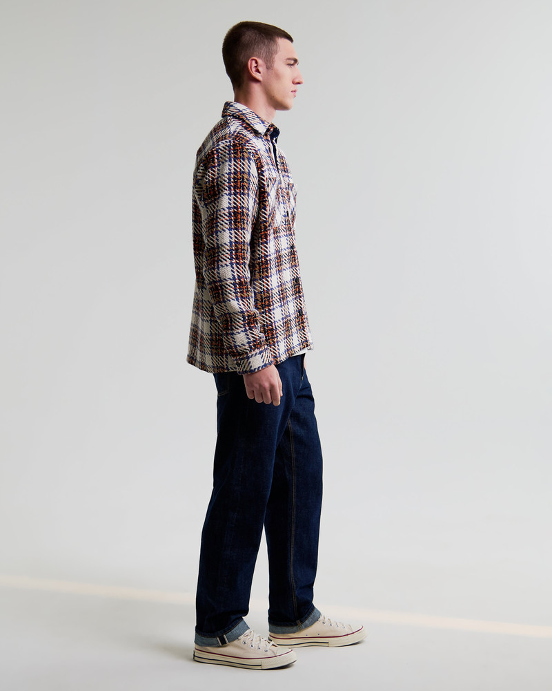 Whiting - Ecru And Multicolour Zoar Check Overshirt 5