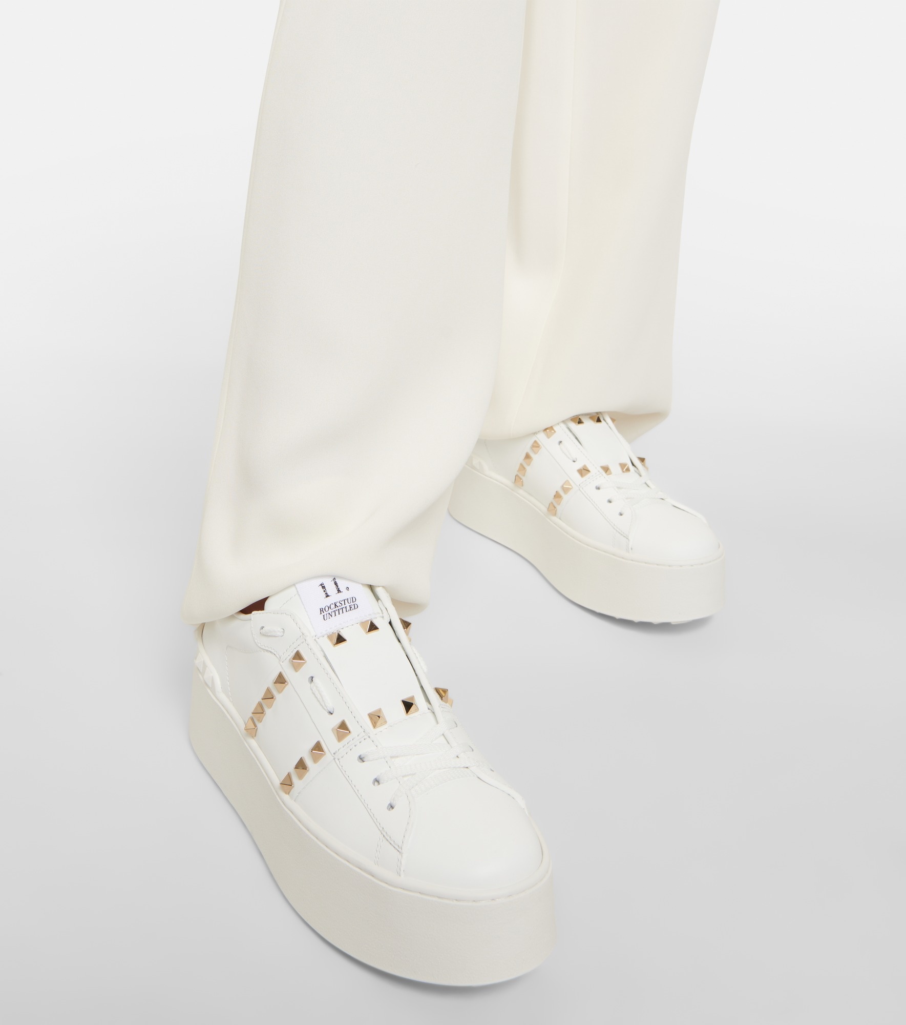 Rockstud Untitled leather platform sneakers - 4