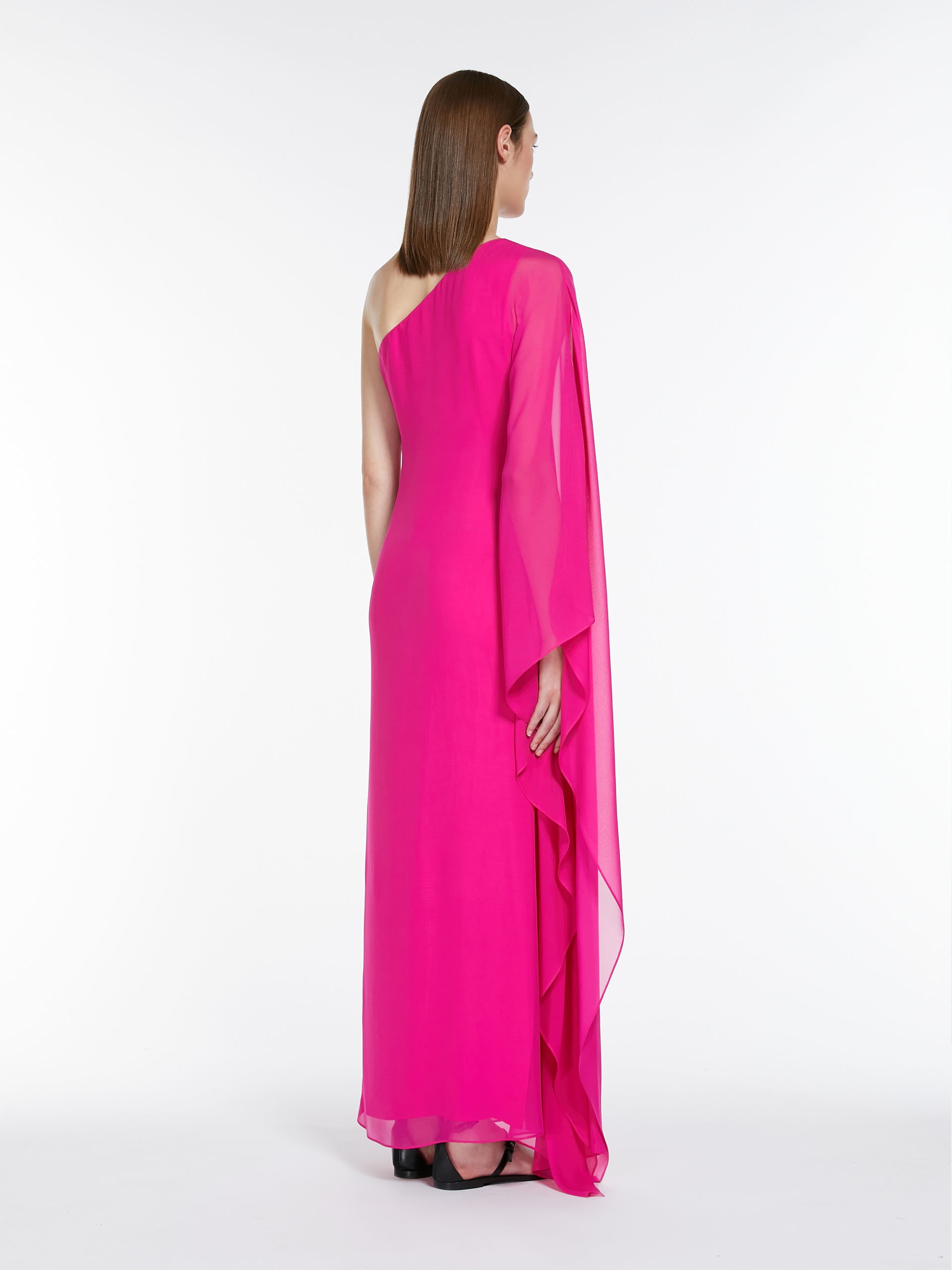 VALLET Washed silk one-shoulder dress - 4
