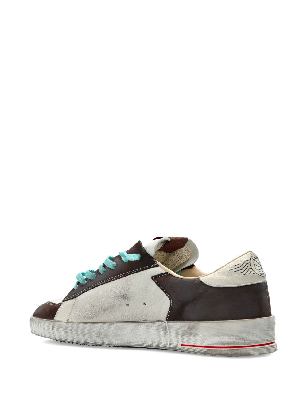 star-detail leather sneakers - 3