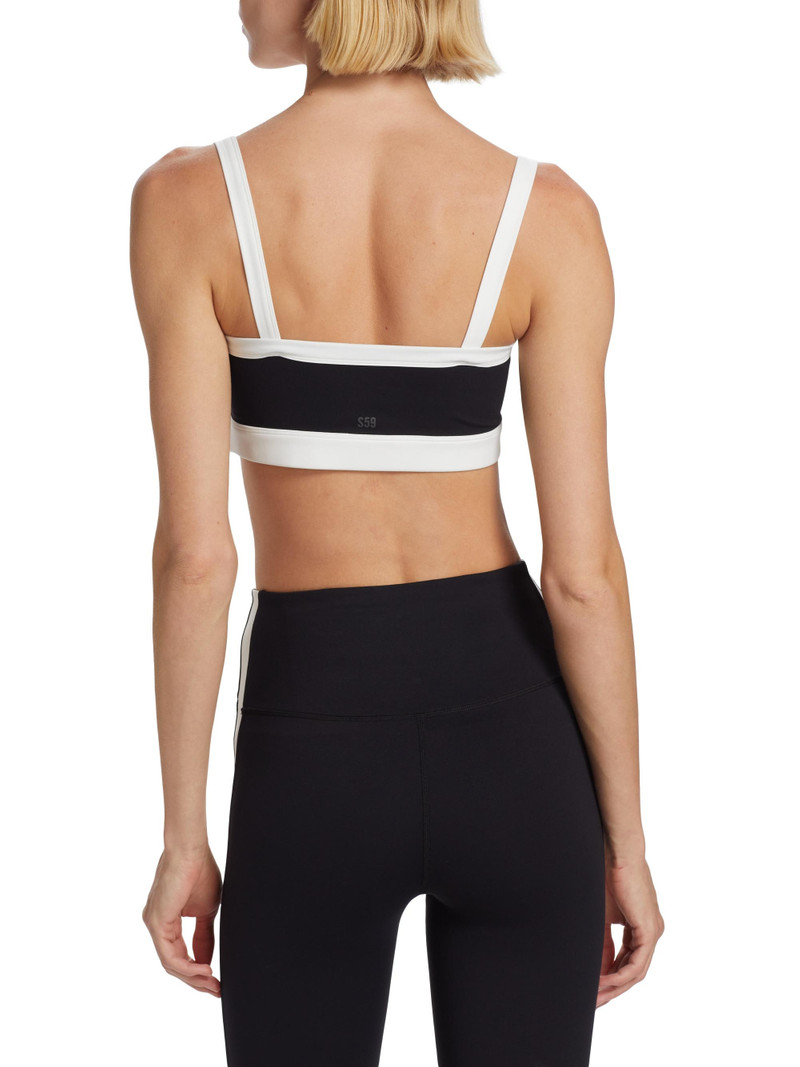 Women's Monah Rigor Sports Bra - Black White 5