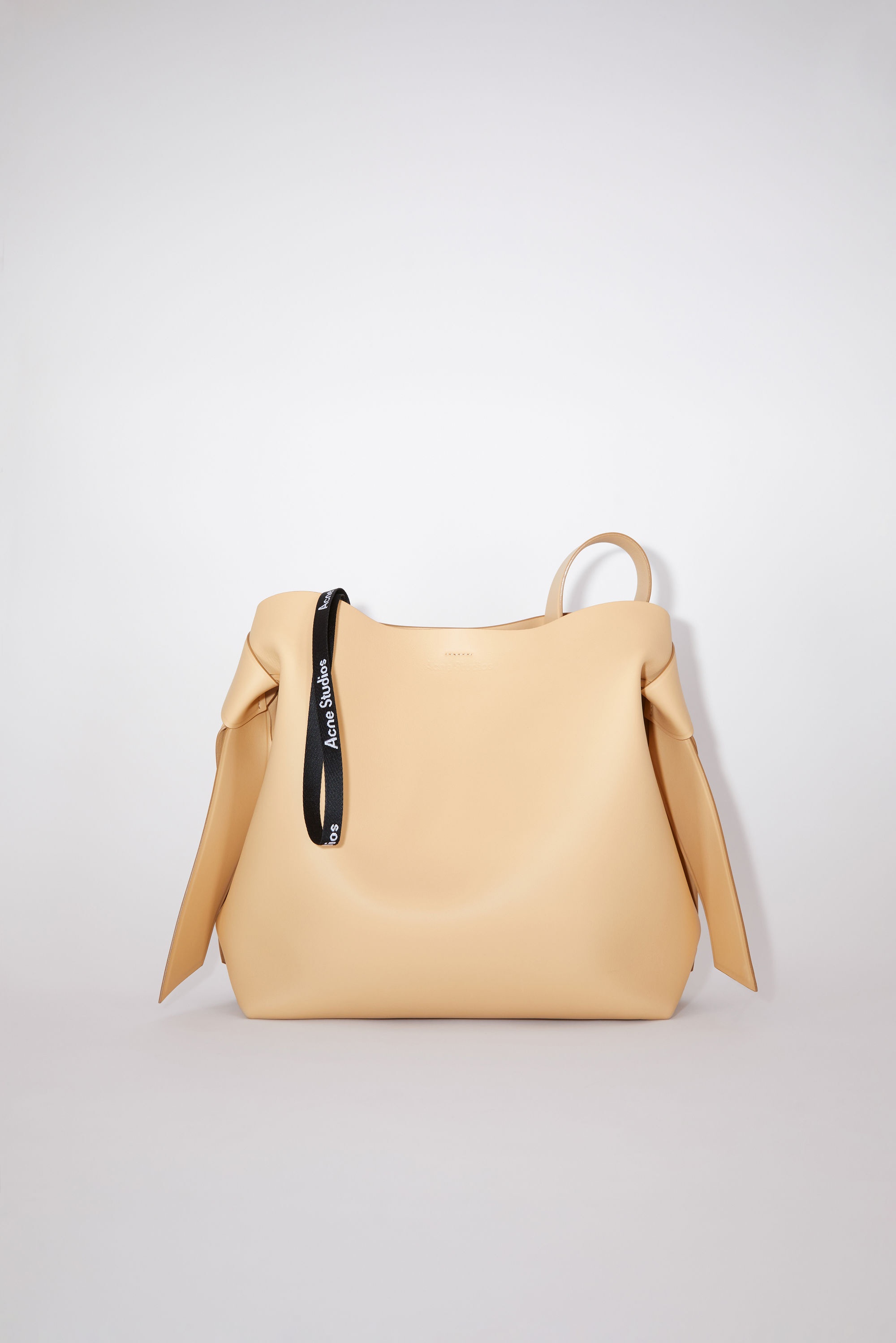 Acne Studios Midi Knotted Leather Tote In Brown