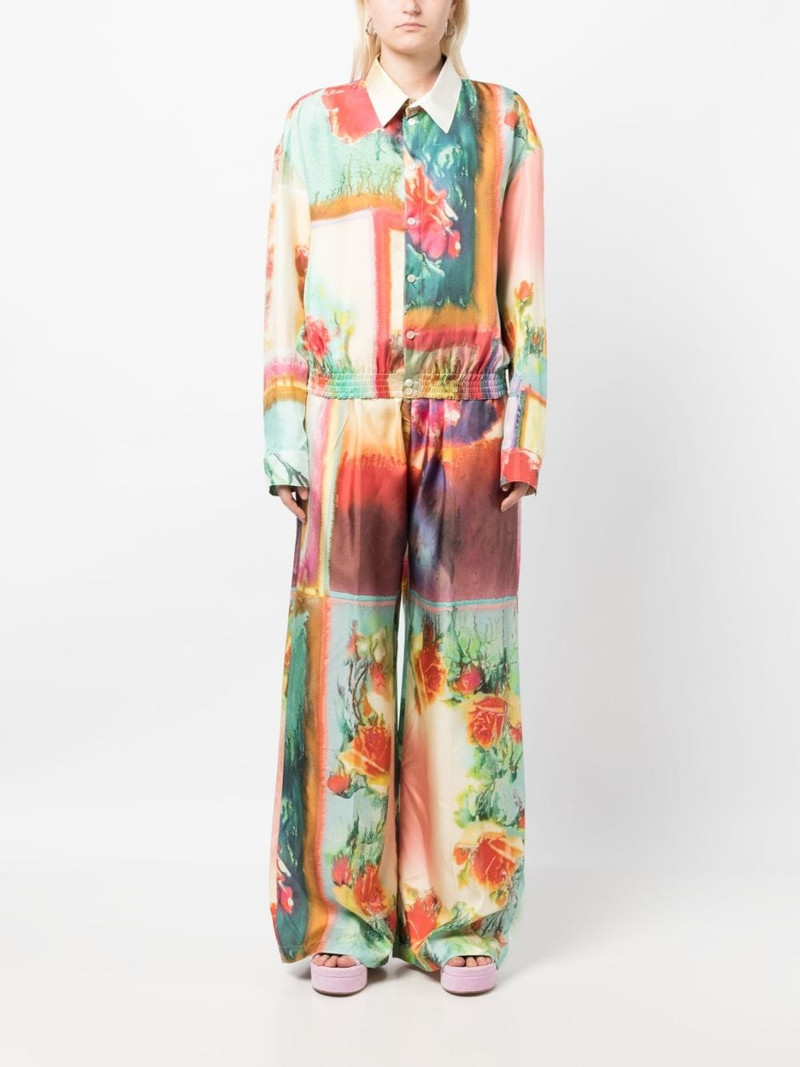 Jean Paul Gaultier abstract-print silk shirt outlook