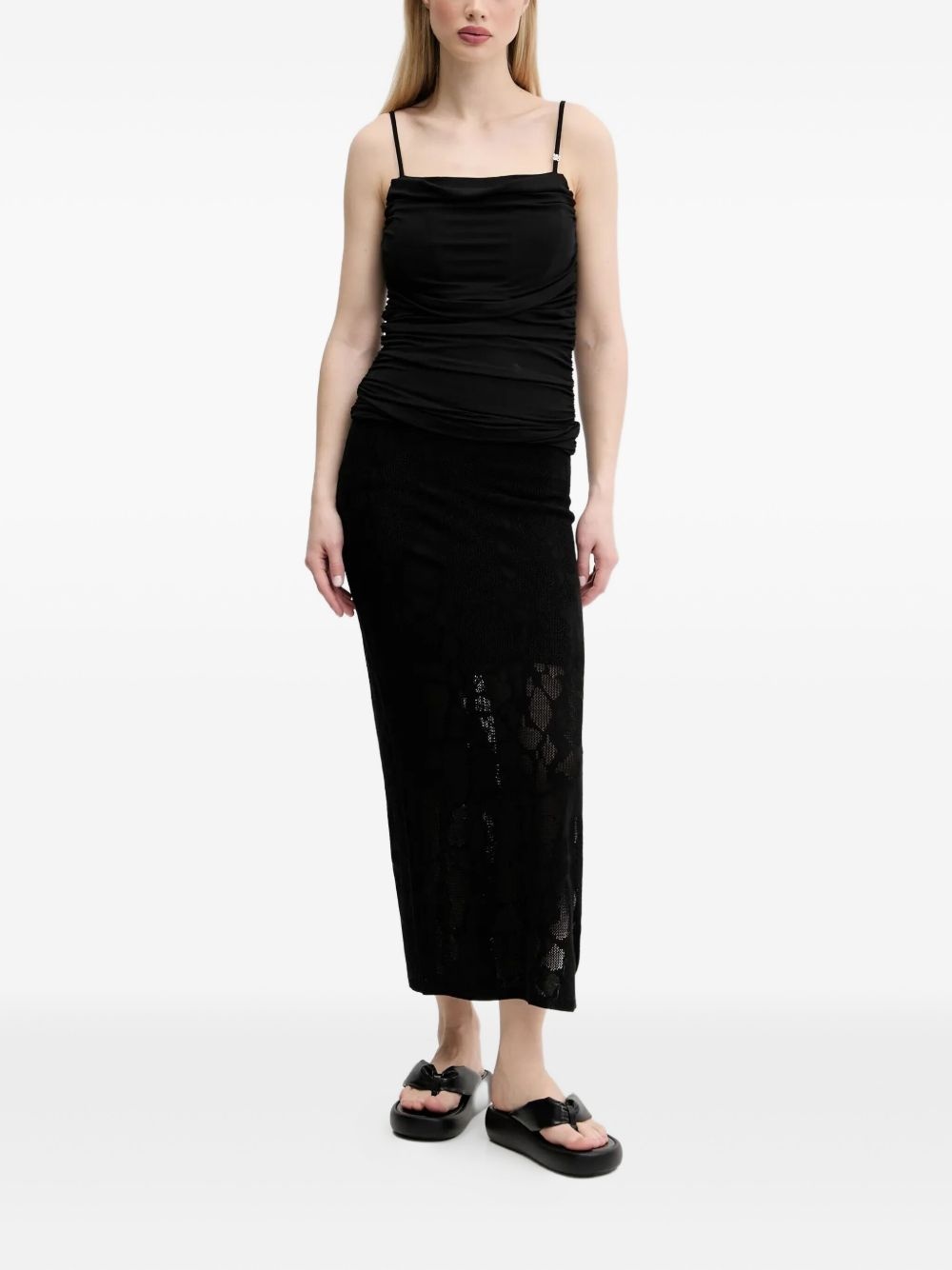 draped spaghetti-strap top - 2