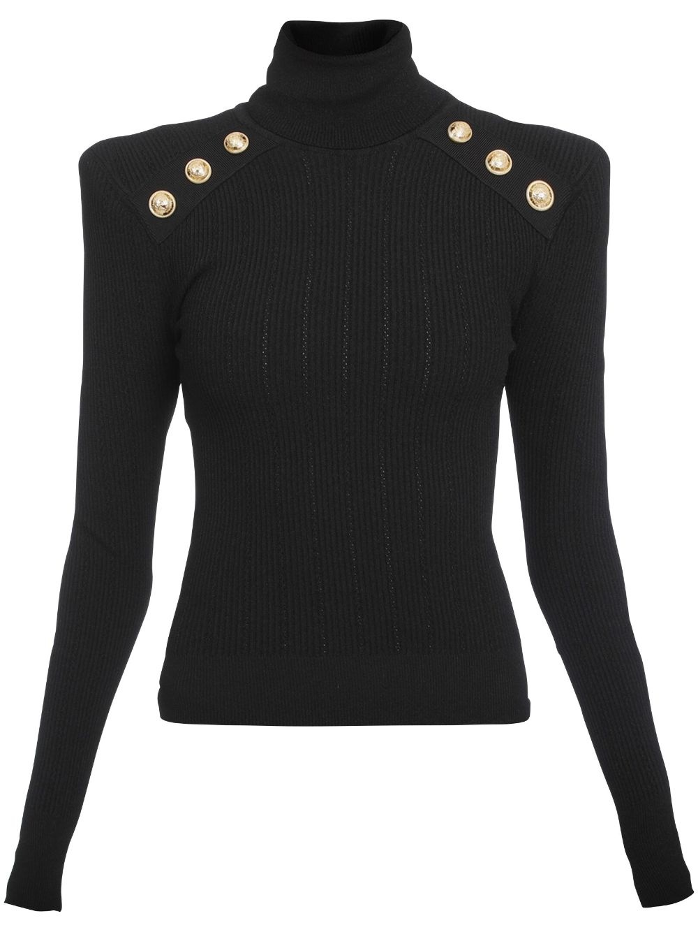 button-embellished roll-neck jumper - 1
