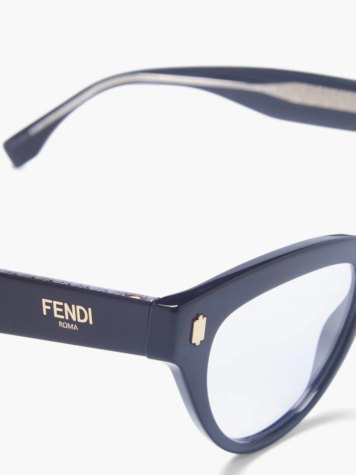 FF logo-engraved cat-eye acetate glasses - 2