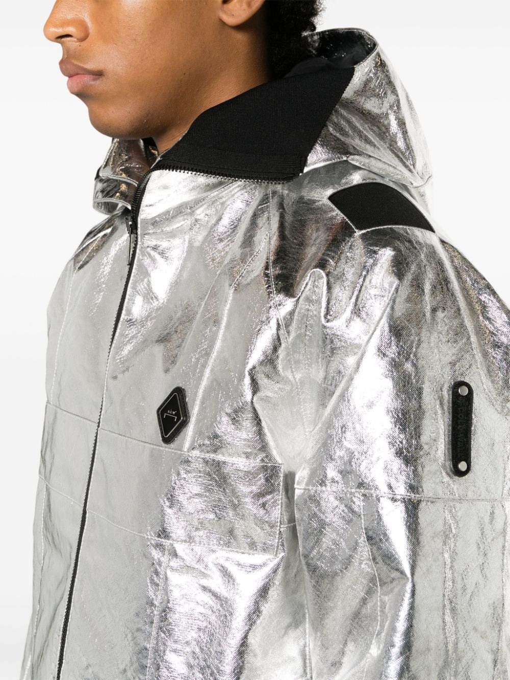 logo-plaque reflective hooded jacket - 5