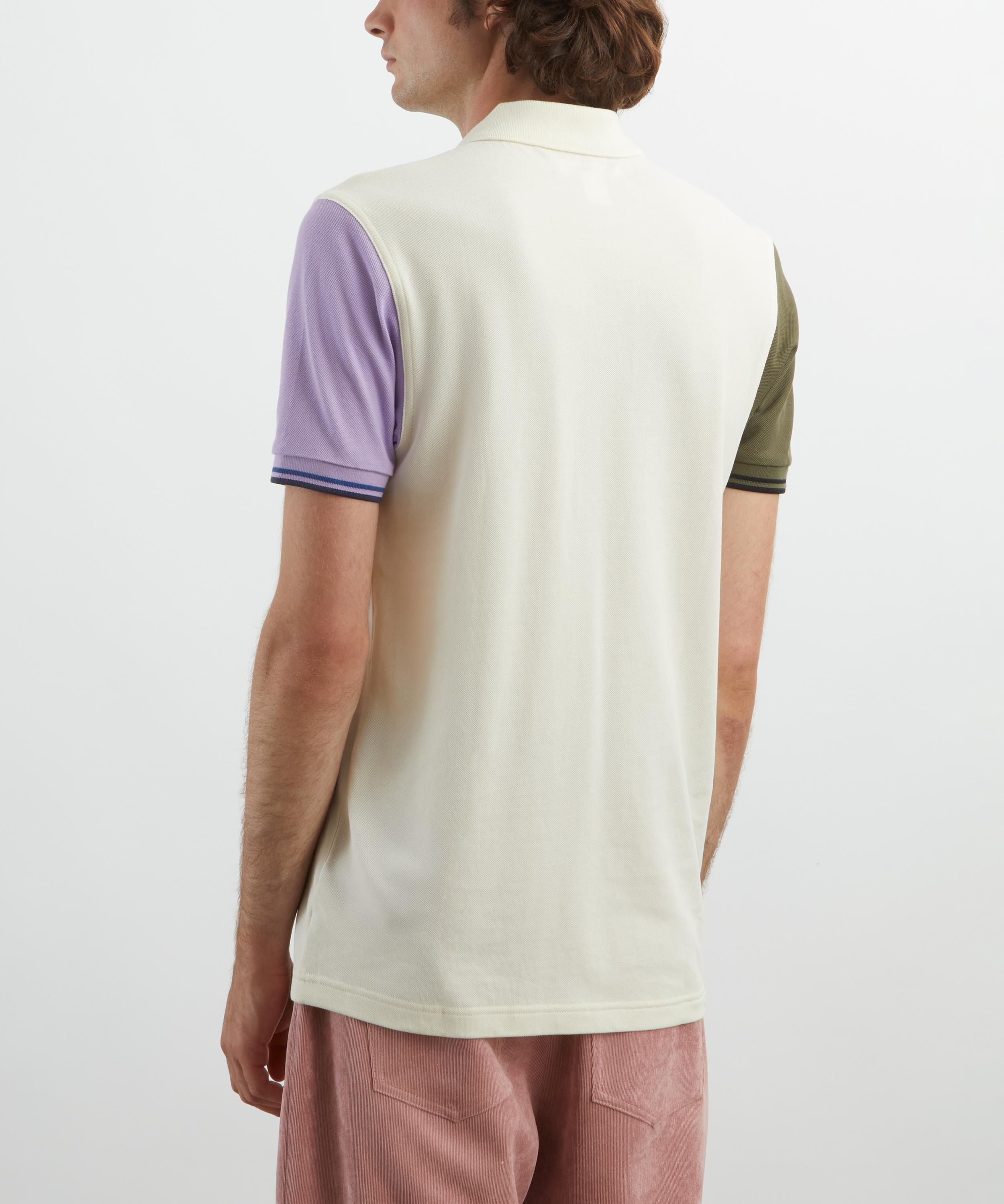 x Fred Perry Colour Block Ecru Polo Shirt - 4