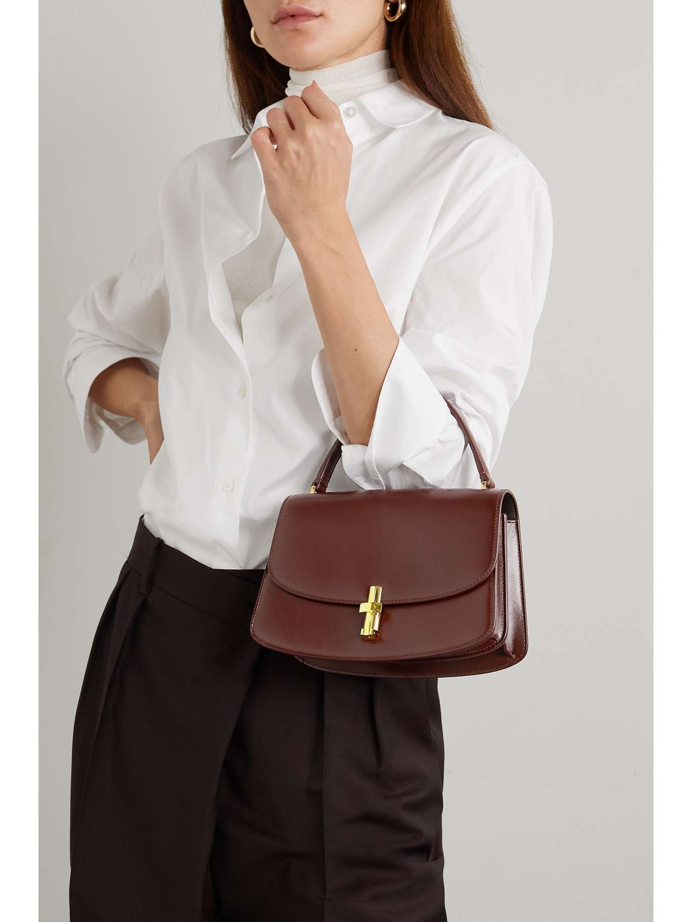 THE ROW Sofia Flap Top-Handle Bag in Calf Leather