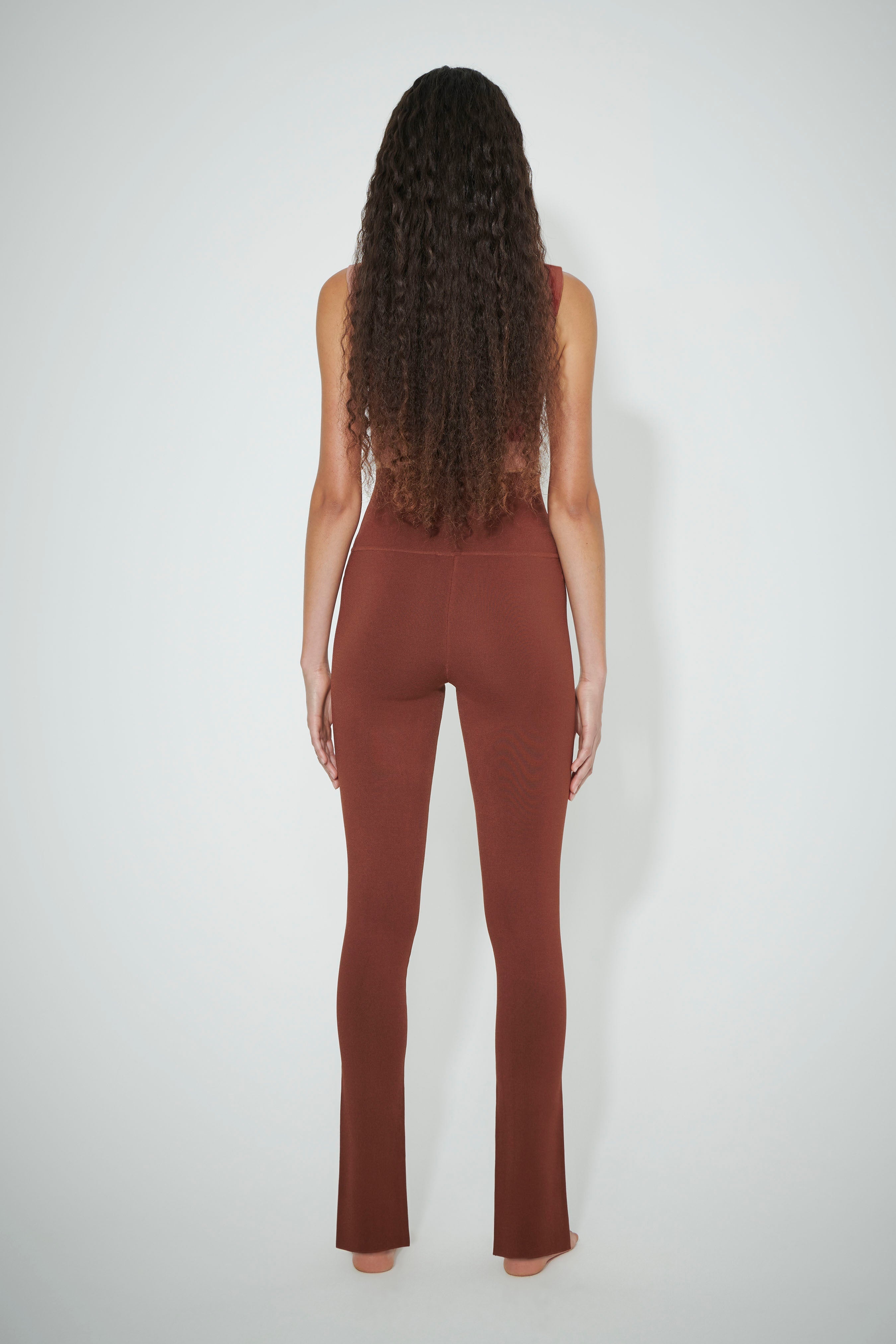 VB Body Split Front Leggings in Brown - 4